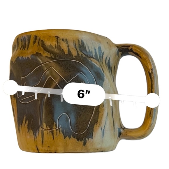 MARA STONEWARE COLLECTION - 20 Oz Rock Art Native Bear Coffee Cup Mug HAND MADE! - Picture 6 of 7